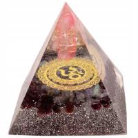 PIRAMIDA ORGONIT DANBURYT LABRADORYT GRANAT RÓŻOWY KRYSZTAŁ FENG SHUI 5 cm