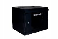 Szafa wisząca Rack 10'', Netrack, 4U, 300 mm, czarna, drzwi szklane