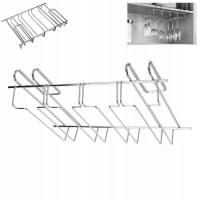 Вешалка для кухонных бокалов 4 ряда хром