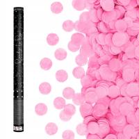 Tuba strzelająca różowe konfetti kółka 60 cm