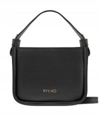 Ryłko Czarna mała torebka skórzana wygodna stylowa regulowany pasek