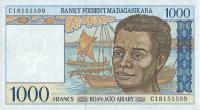 Madagaskar - 1000 Francs - 1994 - P76b - St.1