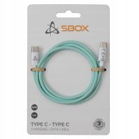 Kabel Sbox Type C M/M 1m zielony pleciony, prędkość 480 Mbps