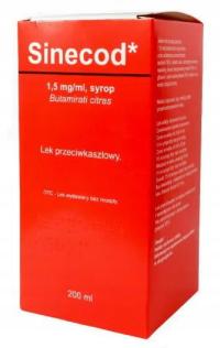 Sinecod, syrop przeciwkaszlowy 1,5 mg/ml 200 ml, D