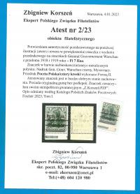 Fi. 7IIaa** Wydanie Przedrukowe na znaczkach GG Warschau - 1918r - czysty