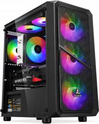 Obudowa Segotep CYBER S1 Black Midi Tower czarny + Wentylator Segotep 120 x 120 mm GX-12 PLUS RGB static color