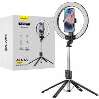 Blavec selfie stick z lampą Aura LED Ring 25 cm P-55 tripod 2,3 metra pilot