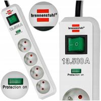 Аттестация КЭ 4 розеток прокладки силы удлинителя перенапряжения серая