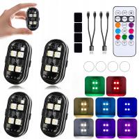 Bezprzewodowa Lampa Stroboskopowa LED Mocny 8 kolorów USB 4 sztuki