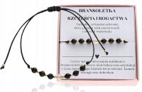 Bransoletka z cytrynem i turmalinem SZCZĘŚCIA I BOGACTWA srebro 925 czarny