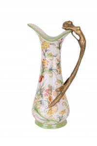 Русалка-графин фарфор с бронзовыми цветами