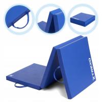 Materac gimnastyczny XTREXO składany 180 x 60 x 5 cm niebieski OS SOLIDNY