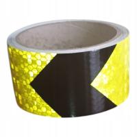 Светоотражающая лента желто-черная контурная МДП Honeycomb 5M предупреждение