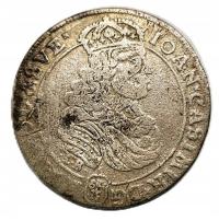 Moneta srebrny ort z1668 roku wybity w mennicy w Toruniu Jana II Kazimierza