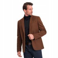 Пиджак мужской повседневный с пуговицами шоколадно-коричневый V1 OM-BLZB-0118 XXL