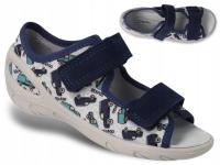 Befado sandałki dziecięce tkanina szary