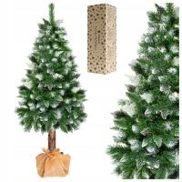 CHOINKA SZTUCZNA NA PNIU SOSNA DIAMENTOWA GĘSTA OŚNIEŻONA 180cm + GRATIS