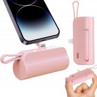 Power bank,5000mAh,Mini Power Bank Różowy