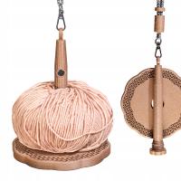 Przenośny uchwyt na włóczkę kordonek do szydełkowania - BROWN