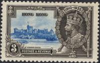 kol.bryt.Hong Kong silver jubilee KGV 3 c.czysty *