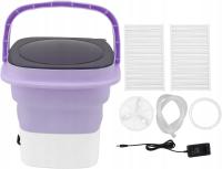 Pralka wirnikowa przenośna składana biała 0,50 kg z wirowaniem