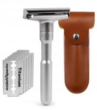 Maszynka do golenia z regulacją na żyletki + etui na maszynkę