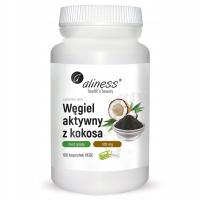 Aliness WĘGIEL AKTYWNY z KOKOSA Wsparcie przy BIEGUNKACH WZDĘCIACH 100 kaps