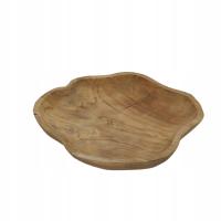 MISKA DREWNIANA NA PRZEKĄSKI OZDOBNY PÓŁMISEK 35cm Z DREWNA TEKOWEGO