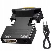 Adapter VGA do HDMI + minijack Aptel HD38 czarny