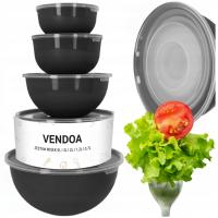 ZESTAW MISEK KUCHENNYCH 5 SZT MISKI KUCHENNE PLASTIKOWE Z POKRYWKĄ KOMPLET