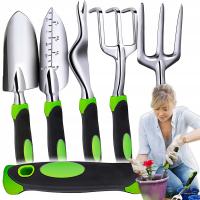 ZESTAW NARZĘDZI OGRODOWYCH 5 ELEMENTÓW ŁOPATKA GRABKI PAZURKI DO OGRODU