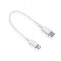 Kabel TYP C I Lightning do iPhone Krótki 20cm biały Przewód do Powerbank