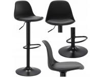 KRZESŁO HOKER Barowy Czarny Stołek Obrotowy LOFT Regulowany Ecoskóra FOTEL