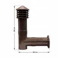 Камин / вентиляционная вытяжка с тройником fi 110 для стен (бронза)