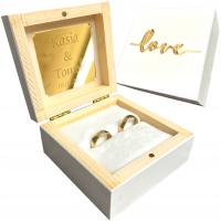 Коробка обручальных колец для свадебного декора из белого золота