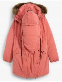 KURTKA CIĄŻOWA ZE WSTAWKĄ NIEMOWLĘCĄ KAPTUR OCIEPLANA_46 (M5)