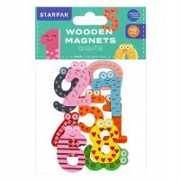 Magnes drewniany Cyferki 40mm op.10szt. STARPAK 528369