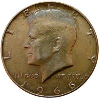 *HALF DOLLAR USA 1966 JOHN KENNEDY SREBRO STAN!