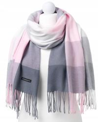 Damski Szal miękka ciepła tkanina, MODNY wielokolorowy FRĘDZLE KRATA