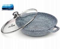 ZILNER NISKI GARNEK PATELNIA WOK POWŁOKA MARMUROWA NIEPRZYWIERAJĄCĄ 28 cm +