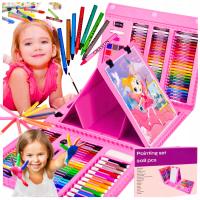 DUŻY ZESTAW do MALOWANIA DLA DZIECI + WALIZKA +KREDKI + FARBY + MARKERY XXL