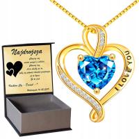 Злотый Сердце Ожерелье Подарок На День Рождения Для Гравер Серебро 925 Кулон
