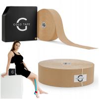 TEJPY PLASTRY DO KINESIOLOGY TAPINGU DUŻA ROLKA 5 CM x 31 M GOLD TAPE