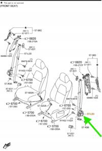 Pas bezpieczeństwa kierowcy OE Mazda CX-5 KF KB8H57L90B75