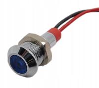 Светодиодный индикатор 10 мм 12 в металлический синий