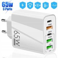 Turystyczna ŁADOWARKA SIECIOWA 6-PORTÓW 2X USB-C, 4xUSB-A 65W XIAOMI OPPO