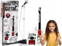 GITARA ELEKTRYCZNA zabawka dla dzieci STATYW mikrofon zabawka dla dzieci