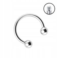 Kolczyki BIZU podkówka srebrna stal chirurgiczna 1,20 mm