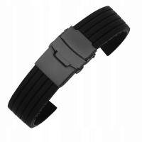 Pasek do zegarka silikon typ Diver 24mm czarny b/b