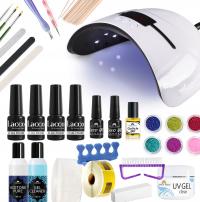 Zestaw do Manicure Hybryd Lampa LED UV 48W Manicure + Baza Top